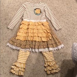 Mustard Pie dress and leggings Sz 6
